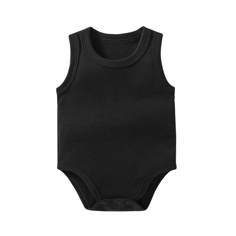 Manufacturer Custom Toddler Onesie Summer Sleeveless Infant Romper 100% Cotton Baby Vest for Boys Girls Casual Baby Jumpsuit Free Sample Baby Clothes