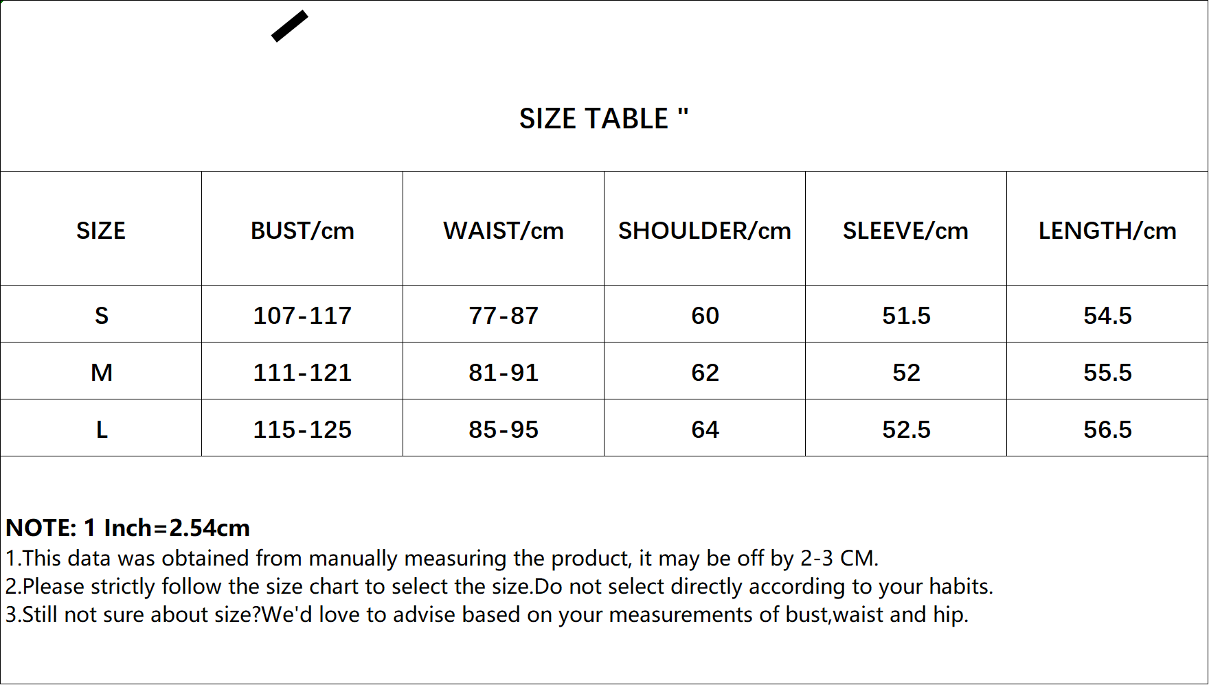 Product specifications layout