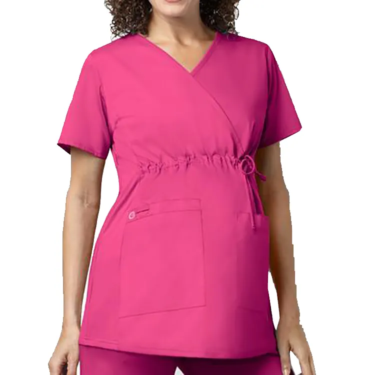 Flexible Comfortable Medical Hospital Scrub Pregnant Nurse Uniform Top Maternity Scrubs Uniforms for Women