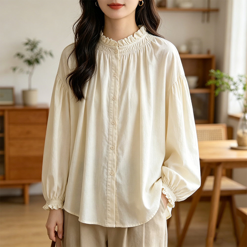 Tie Dye Loose Casual Fashion Top Women's Shirt Retro Breathable Environmentally Friendly Autumn and Winter Clearance