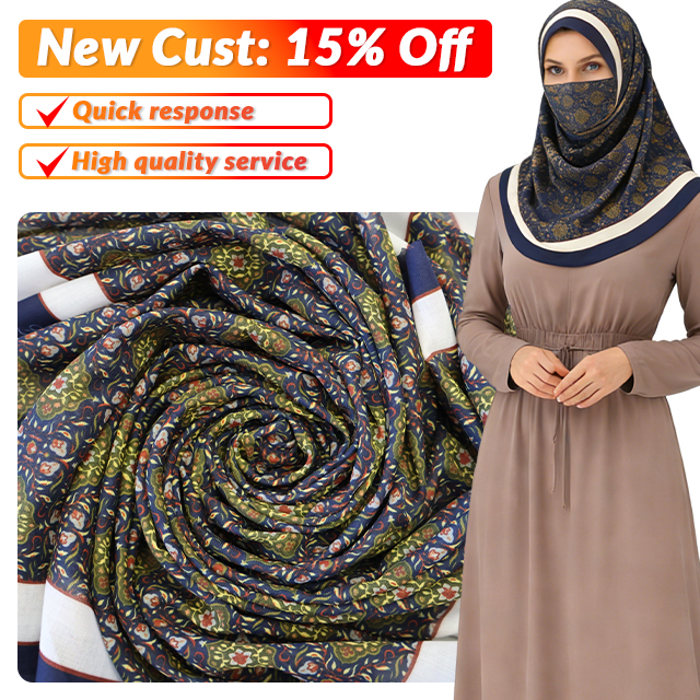 Breathable Chiffon Floral Hijab Scarf for Muslim Women Lightweight Modest Islamic Medium Length for Middle East
