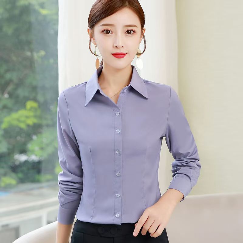 IStapromo Gifts Women's Long Sleeved Korean Career Office Shirts Outwear Women's Work Suit Professional Shirts
