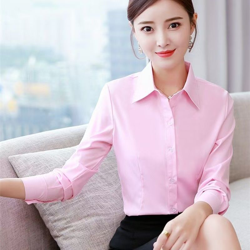 IStapromo Gifts Women's Long Sleeved Korean Career Office Shirts Outwear Women's Work Suit Professional Shirts