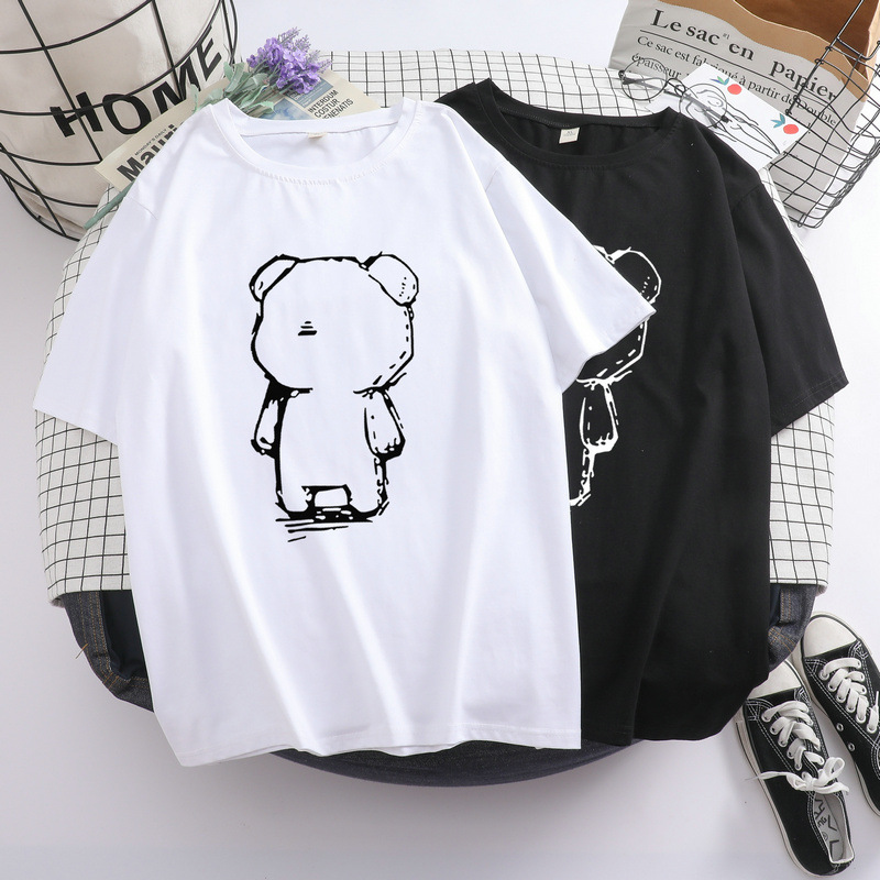 T Shirt Short Sleeve Cotton T-shirt Print 2020 New Loose Unisex OEM Service Women Shorts Plus Size Women's Clothing Adults BST