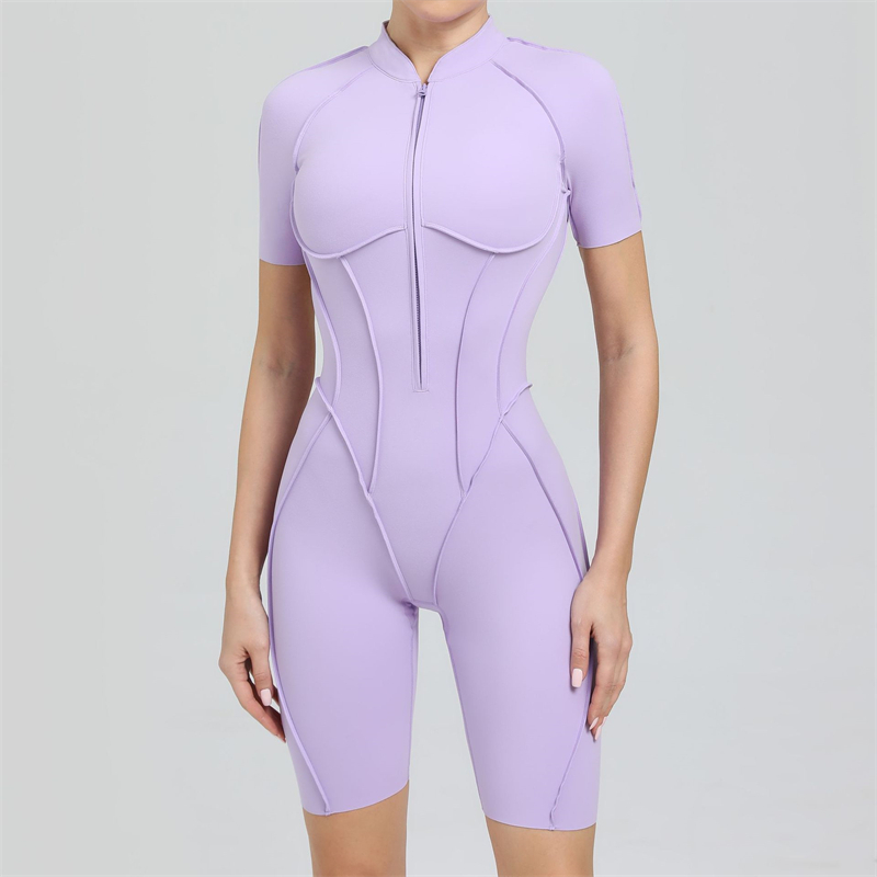 2025 Red Women's Sports Bodysuit & Jumpsuit Sexy Yoga Fitness Training Playsuit with Zippers Workout Sports Bulk Sportswear