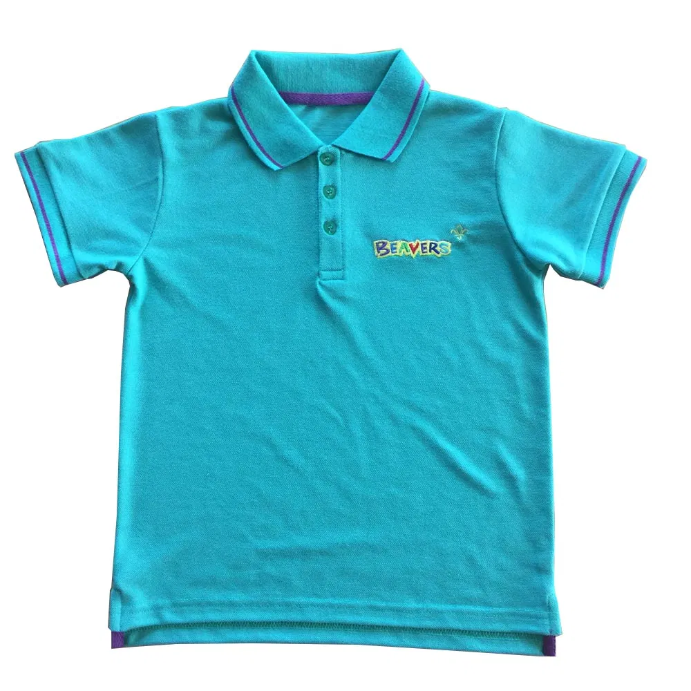Unisex Kids Poloshirt Knit Fabric Turtleneck Casual Style School Uniform Students' Clothes