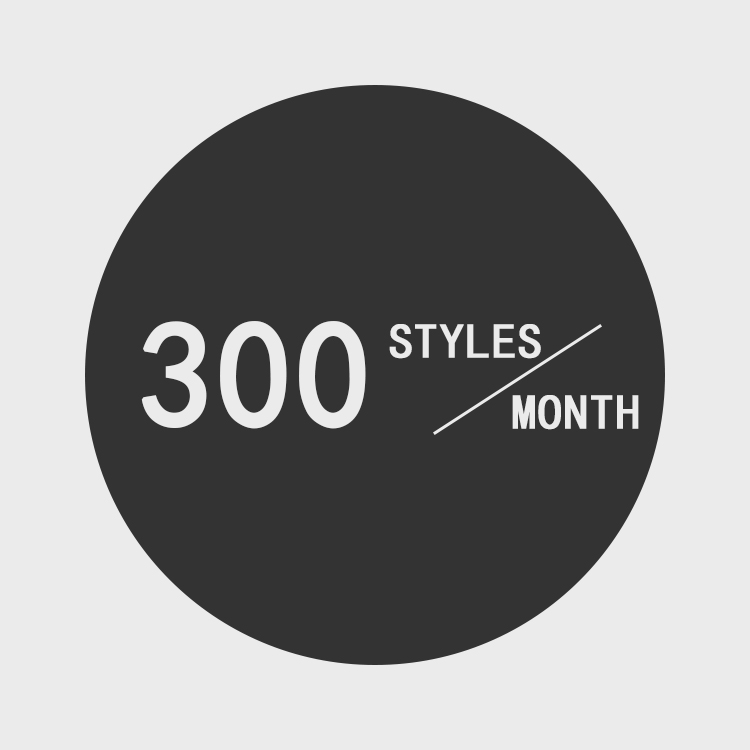 300 styles per month