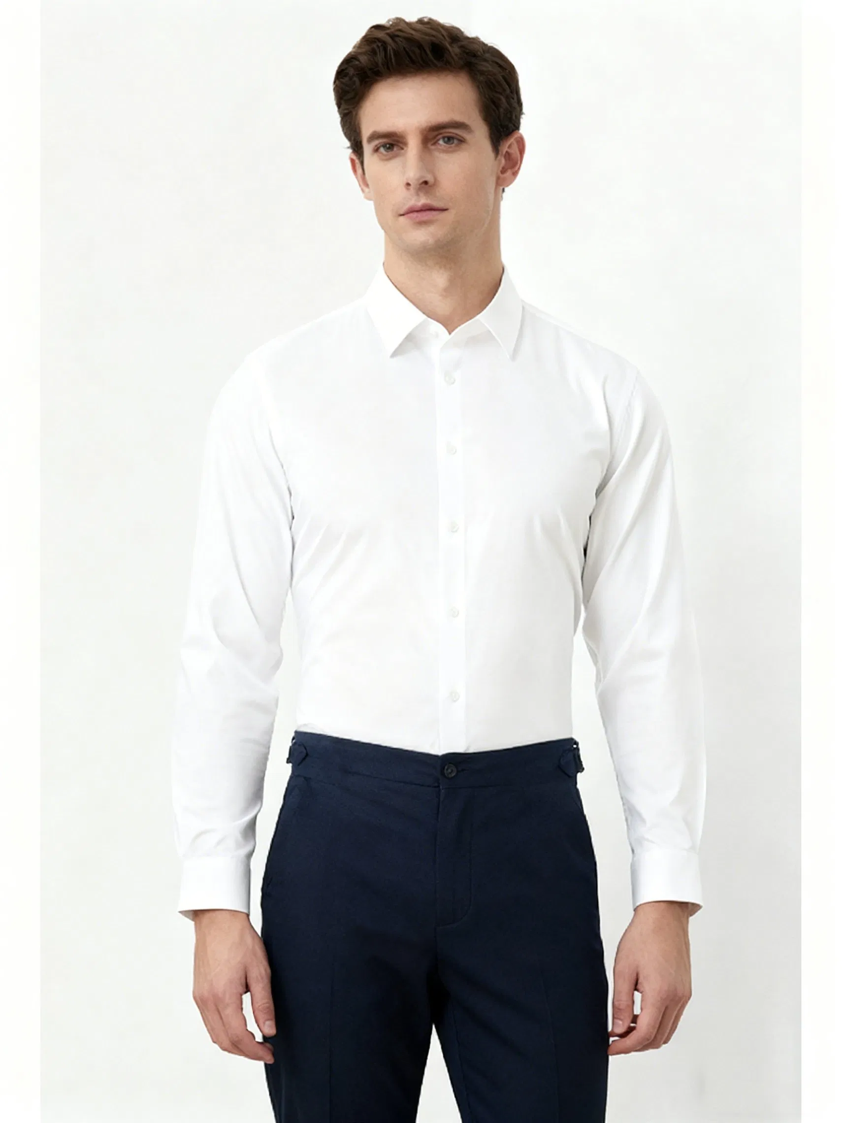 Factory Bulk Clothing Long Sleeve Men's Business Casual Spring High Pure Color Professional Formal Wear Factory Wholesale Shirt