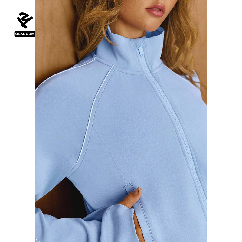 F5783 Custom Two Piece Set Women Clothing Sweat Set Tracksuit Matching Outfit Zip up Jacket Wide Leg Sweatpants Set Lounge Wear