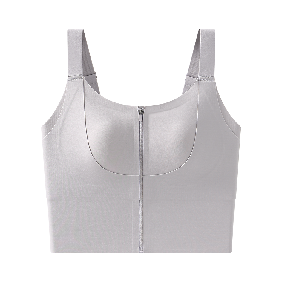Women's Plus Size Vest-style Zip Front Closure Underwear M-3XL Medium Support Lightweight Breathable Eco-Friendly Square Bra