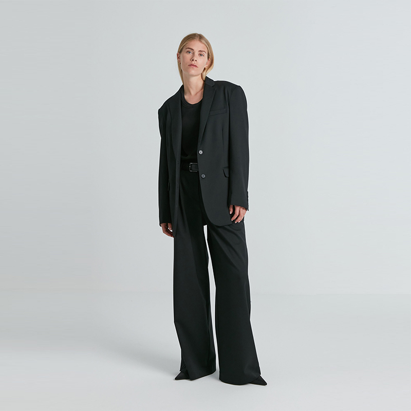 OEM High Quality Oversized Women's Blazer Jacket Autumn Solid Color Long Sleeves Blazer Women's Suits Office Business