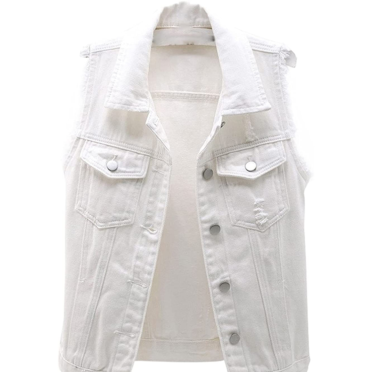 New Fashion Women's Denim Vest Winter Autumn Casual Loose Fit Sleeveless Jacket 100% Cotton Quick-drying Breathable Button