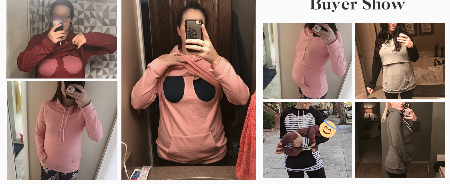 Women's Fleece Hooded Tunic Sweatshirt - Style 3
