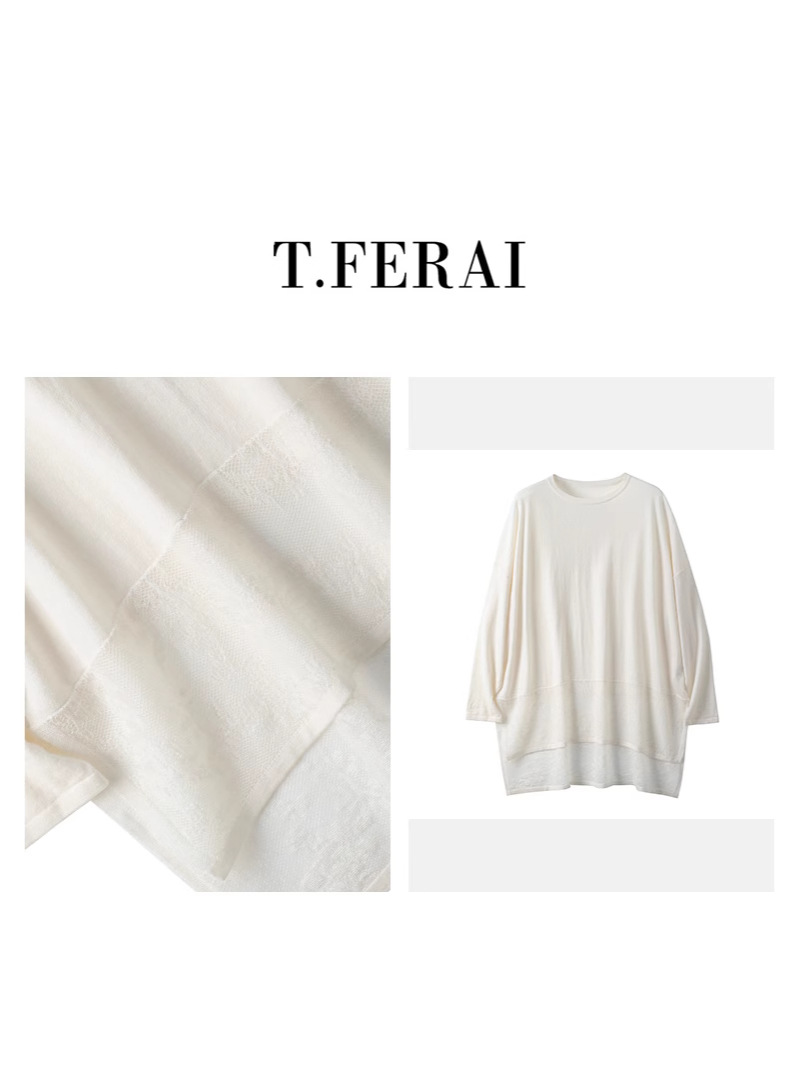 2025 Spring Summer Collection Elegant All-Season Casual Long Sleeve Pullover Top for Women 30% Wool Blended Commuter Loose Solid
