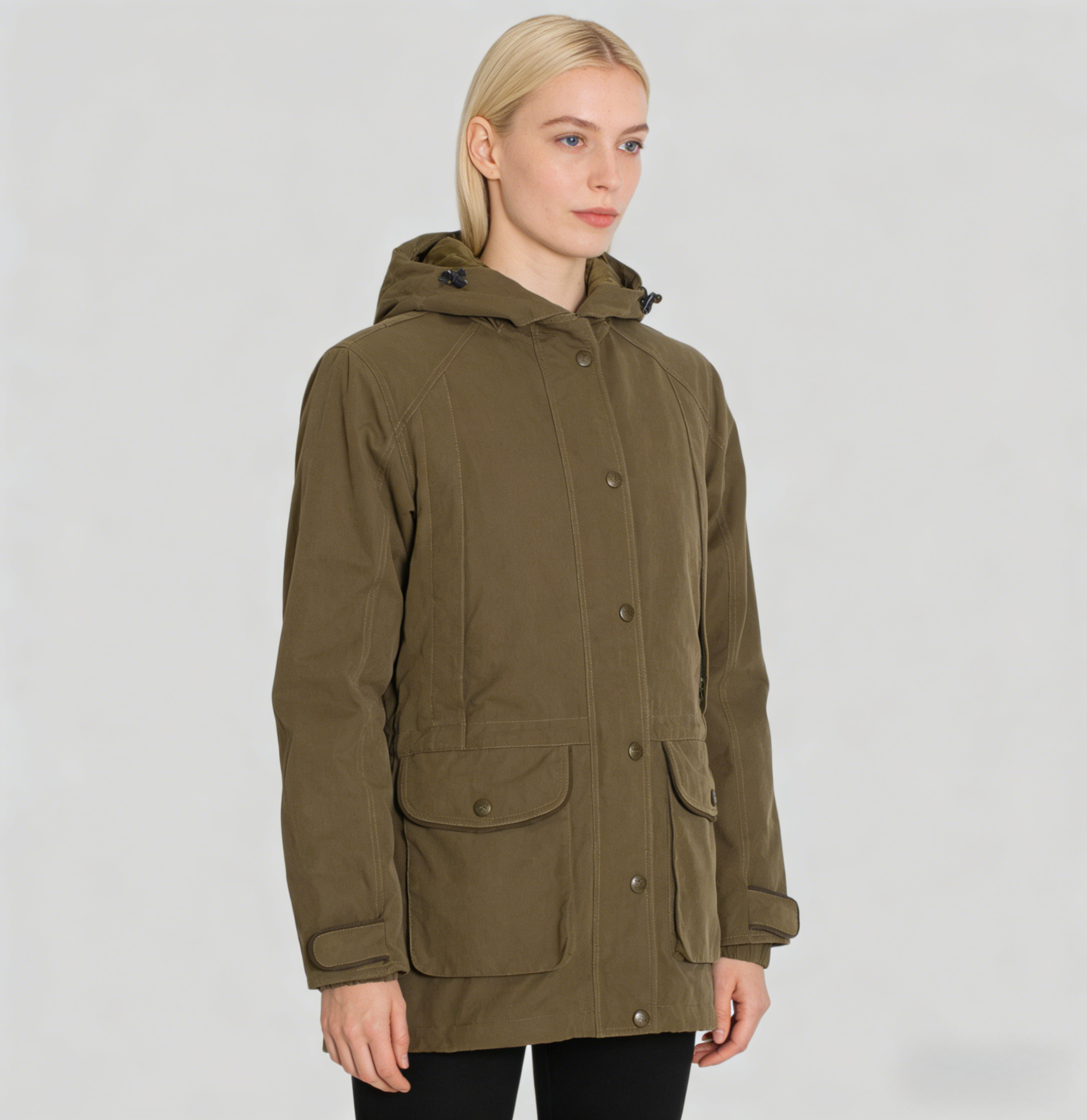 Women's Hooded Windproof Waterproof Polyester/Nylon/Cotton Jacket with Zipper Closure for Outdoor Farming Agricultural Workwear