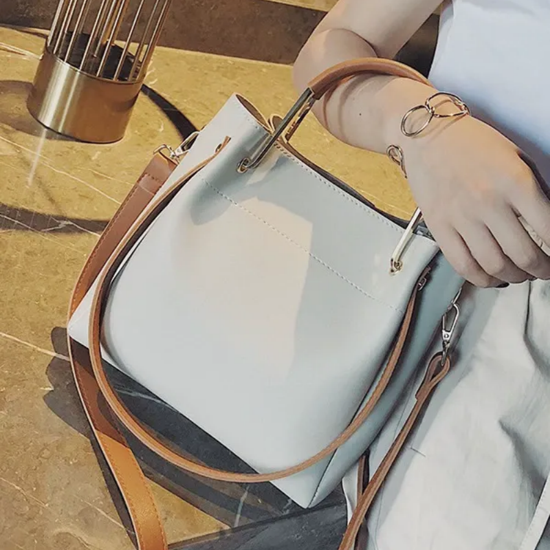 Women's Fashion Leather Handbag Eco-friendly Material Reinforced Stitching Multi-pocket Shoulder Bag