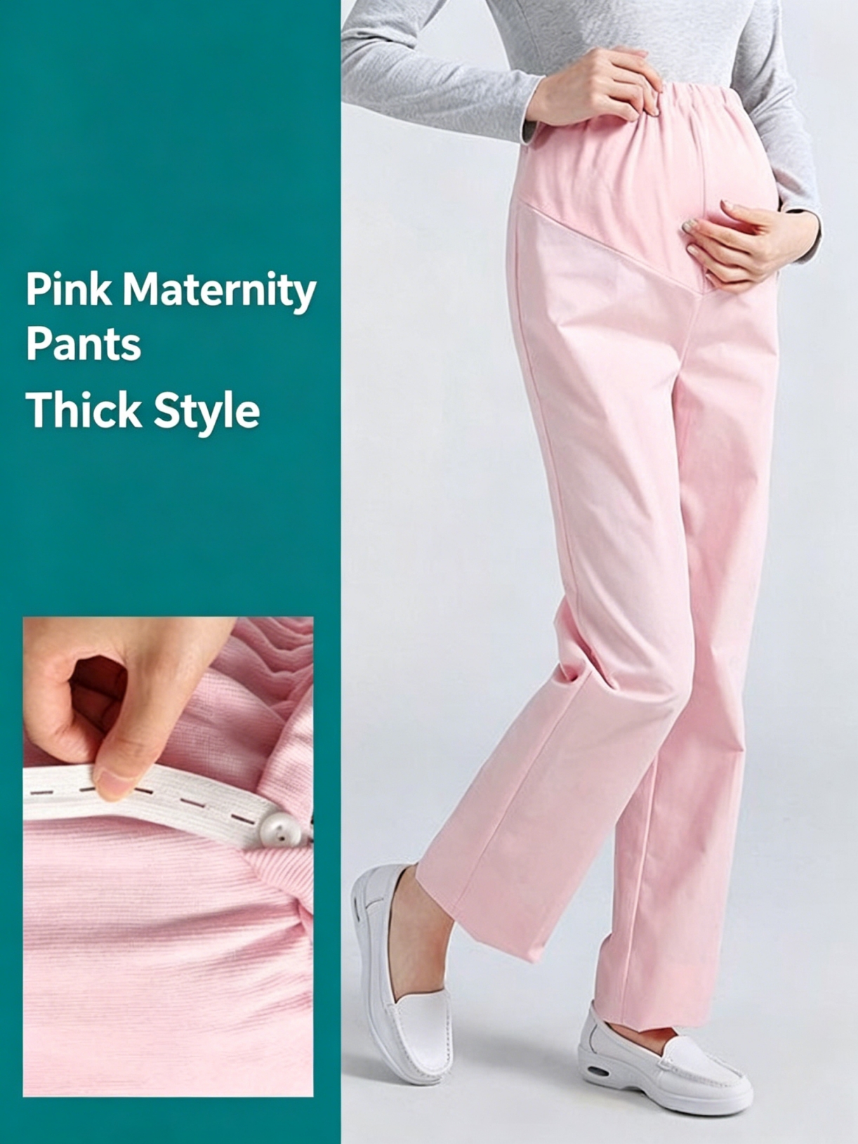 Thickened Adjustable Waistband Lightweight Breathable Medical Apparel Nurses Maternity Hospital Wear Pregnancy Nursing Trousers