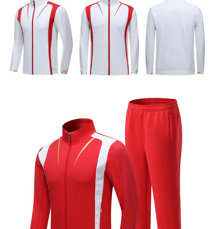 Men's and Women's Casual Sportswear Long Sleeved Sportswear Set with Full Zipper Running Jacket and Pants 2-piece Set