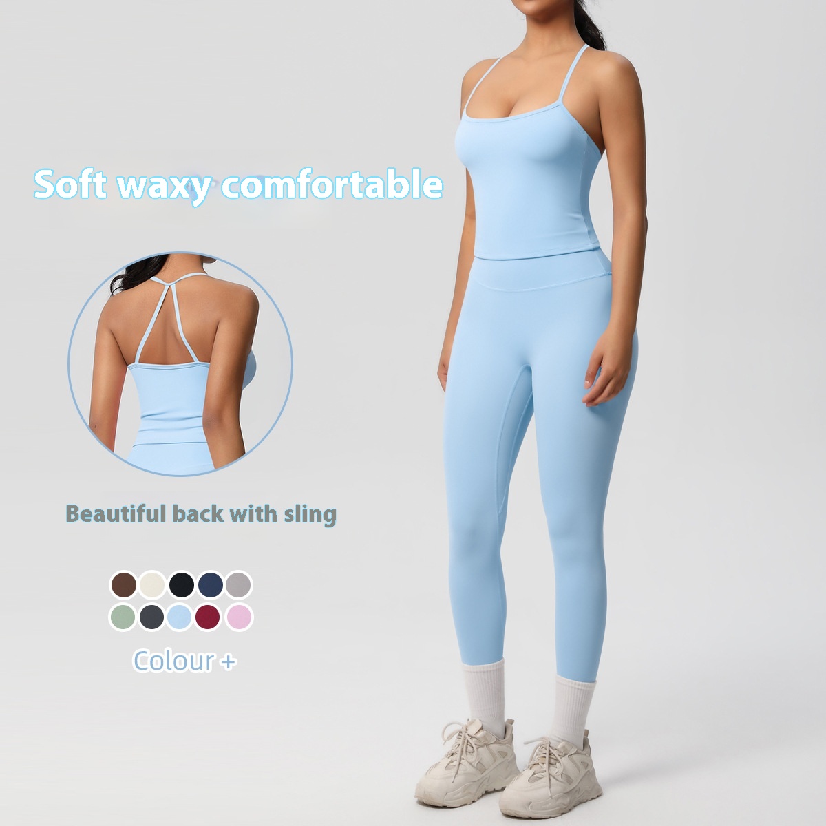 OEM ODM Breathable Nylon Activewear 6 Pieces Plain Tight Pants Workout Suits Slim Fit Womens Fitness Yoga Sets
