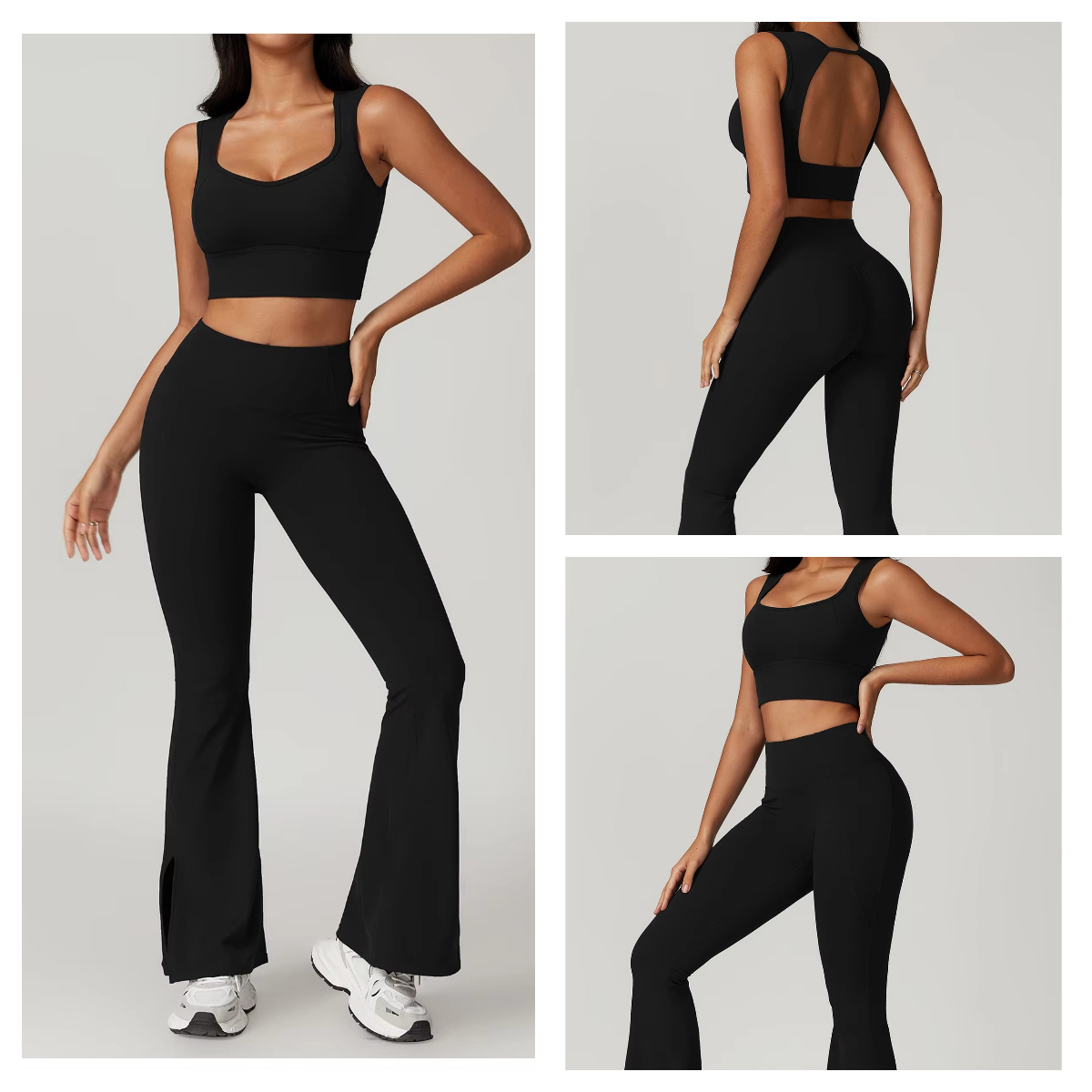 Custom High Quality 5 Piece Fitness Clothing Sportswear Gym Leggings Activewear Sports Shorts Bra Women Workout Yoga Wear Sets