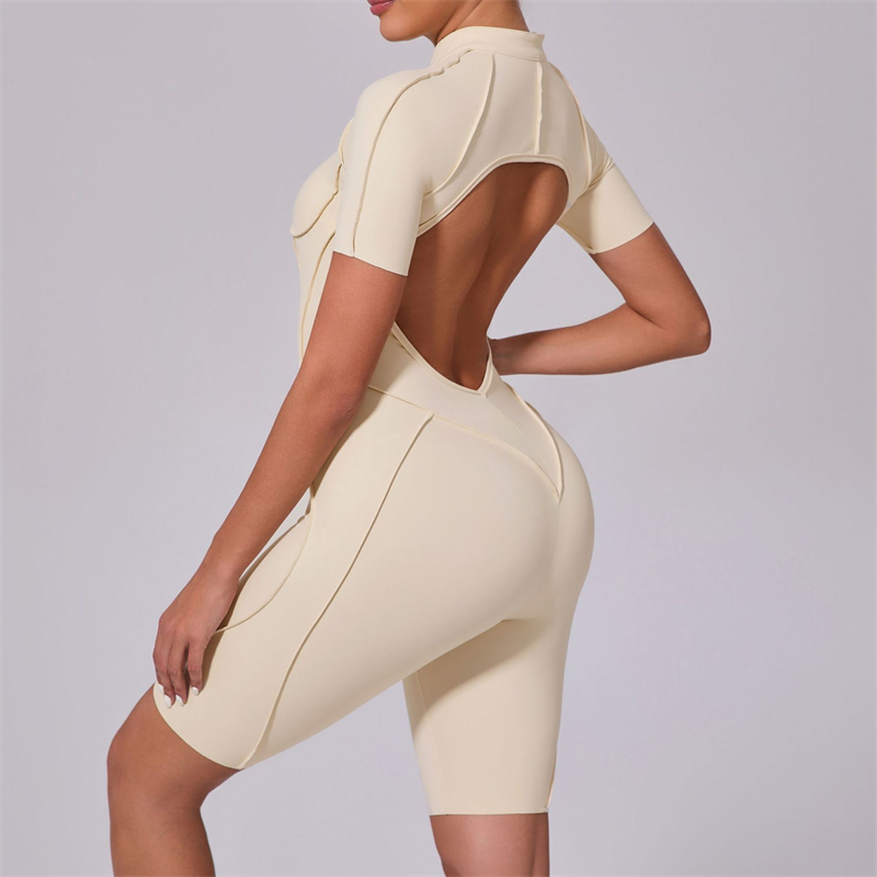 2025 Red Women's Sports Bodysuit & Jumpsuit Sexy Yoga Fitness Training Playsuit with Zippers Workout Sports Bulk Sportswear