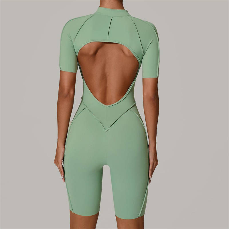 2025 Red Women's Sports Bodysuit & Jumpsuit Sexy Yoga Fitness Training Playsuit with Zippers Workout Sports Bulk Sportswear
