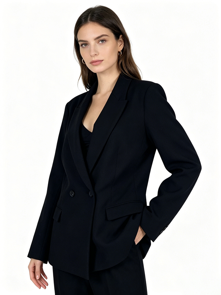 Fast Shipping Factory Direct Women Lightweight Black Blazer Versatile Suit Jacket Daily Work Wear Portable Office Outerwear