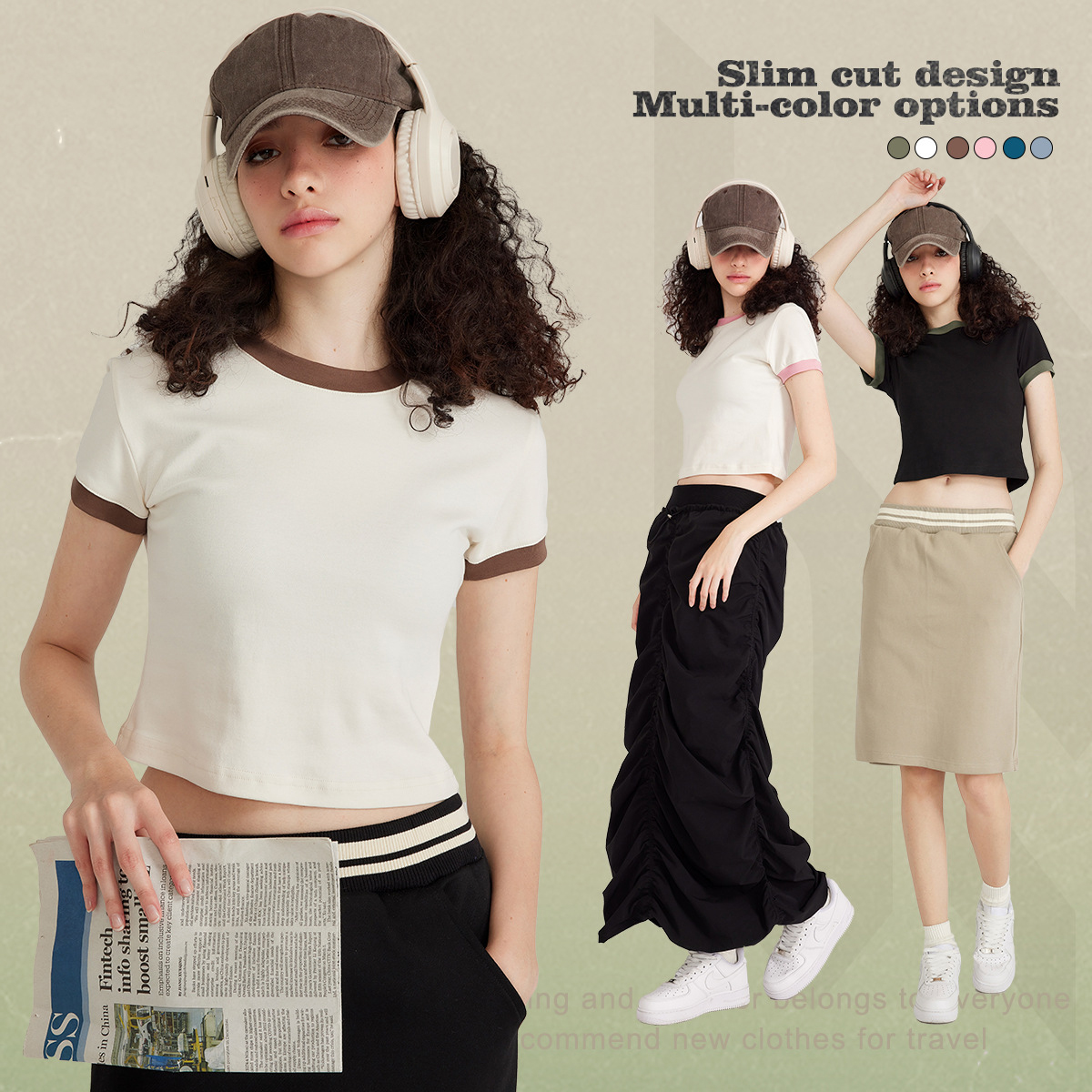 Women 2023 New Arrivals Short Tshirt 220g Crop Tshirt 100% Cotton Streetwear Crop Top Tshirt Sexy