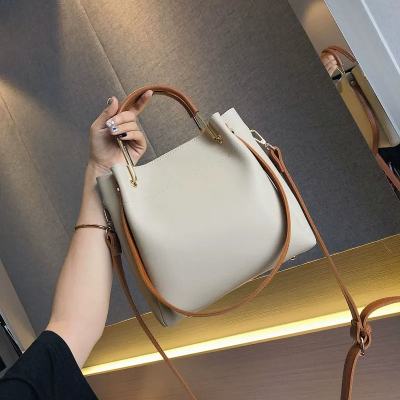 Women's Fashion Leather Handbag Eco-friendly Material Reinforced Stitching Multi-pocket Shoulder Bag