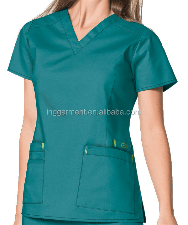 Custom Wholesale Women V-Neck Top Hospital Medical Nurse Maternity Scrubs Uniform Suit Set for Pregnant Women