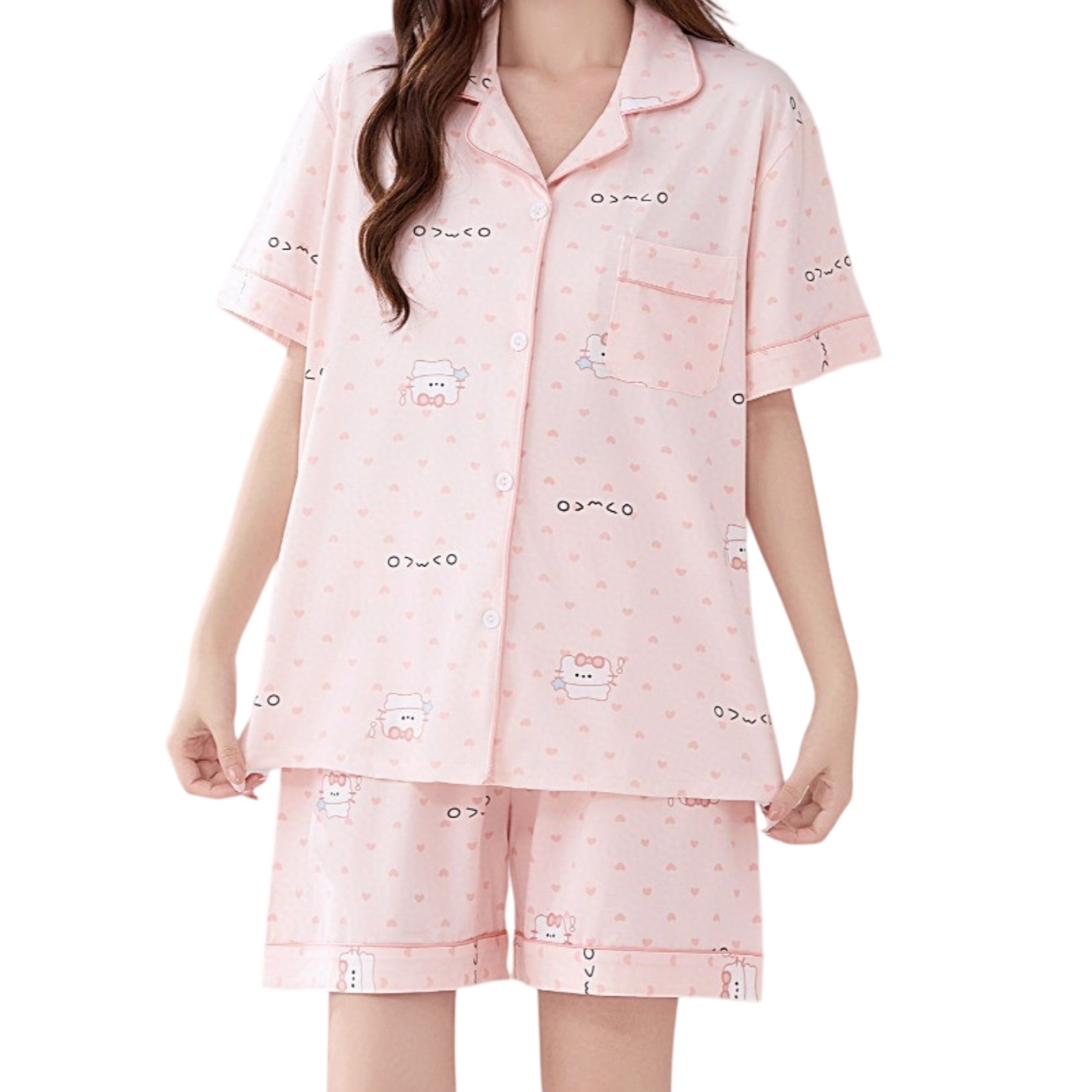 Women's Comfortable Soft Short-Sleeve Shorts Two-Piece Home Wear Set Multi-Patterned Summer Pajamas New Seasonal Collection