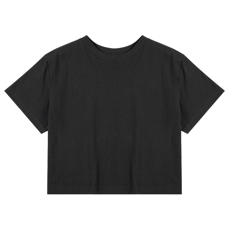 CB106-KL210CT Women's Breathable Cotton Streetwear Croptop T-Shirt-Loose Fit Gym Workout Top