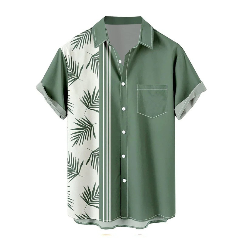 2024 Trendy Men's Print Hawaiian Shirt – Tropical Short Sleeve Resort Wear Loose Fit Summer Vacation