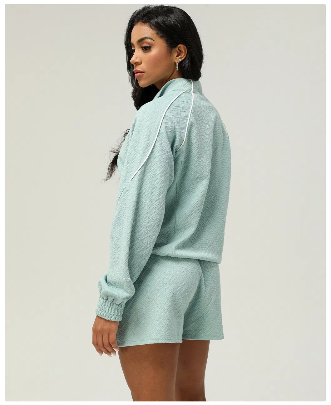 Women Yoga Wear Two-Piece Set Sports Suit Cardigan Sweatshirt Shorts Casual Clothing