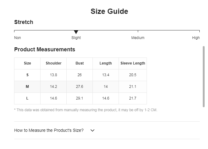 Sweater Sizing