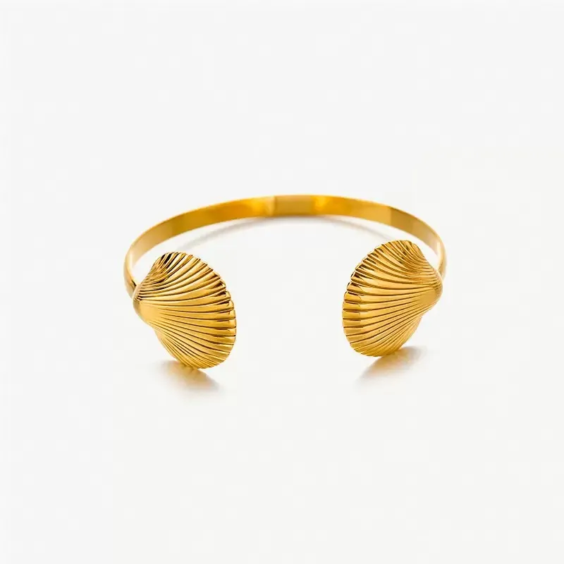 Summer Shell Beach Jewelry, 18K Gold Plated Boho Chic Bracelet for Fashion Resort Wear