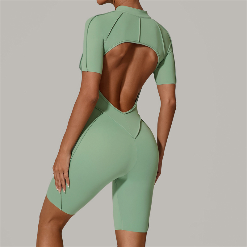 2025 Red Women's Sports Bodysuit & Jumpsuit Sexy Yoga Fitness Training Playsuit with Zippers Workout Sports Bulk Sportswear