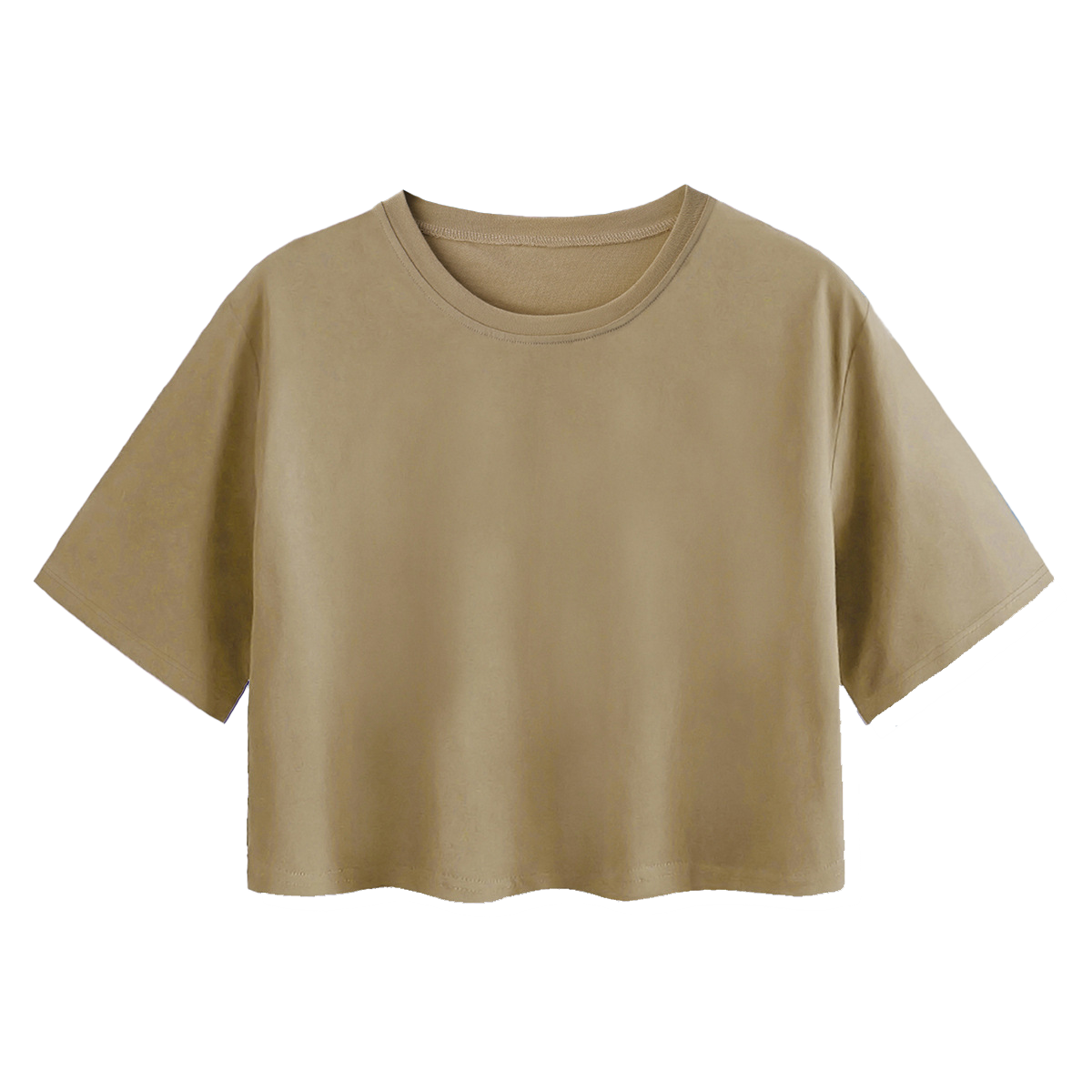 CB106-KL210CT Women's Breathable Cotton Streetwear Croptop T-Shirt-Loose Fit Gym Workout Top