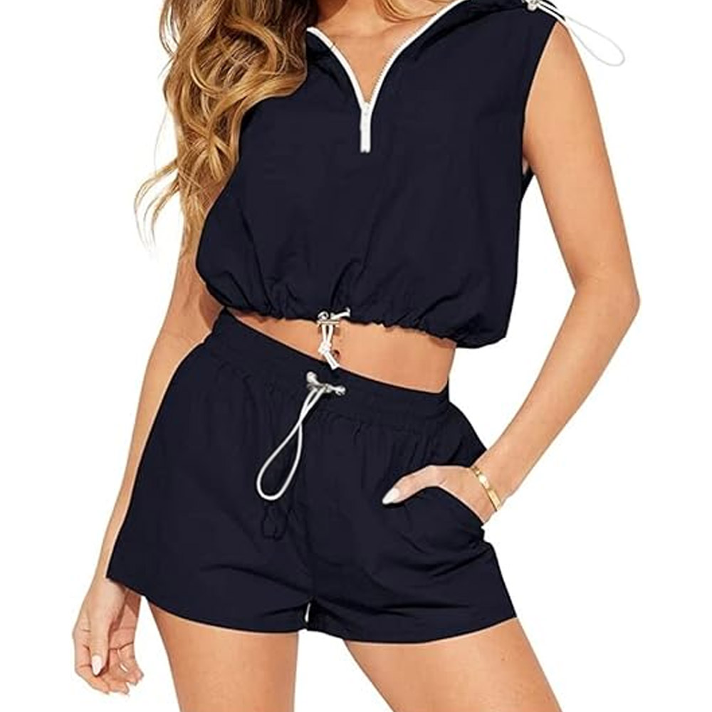 Quick Dry Summer Season Wear Windbreaker Shorts Set Autumn Season Wear Latest Style Top Quality Breathable Ladies Shorts Set