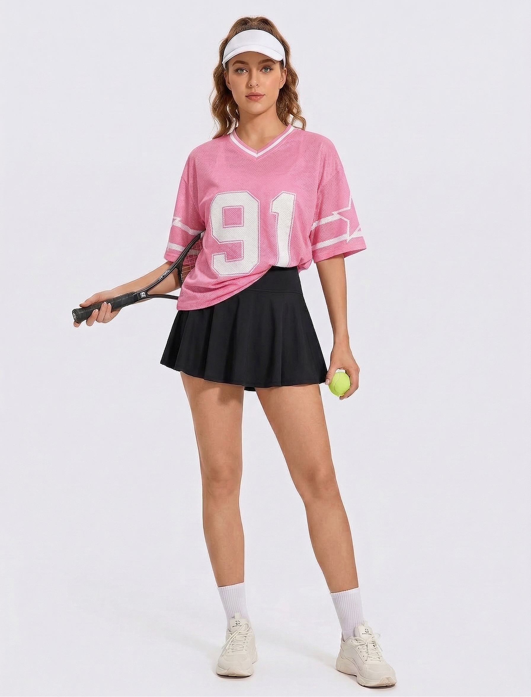 Custom Printed Breathable V-neck Women's Vintage Oversize Boxy Mesh Cropped Jersey 100% Polyester High Street Soccer Sports