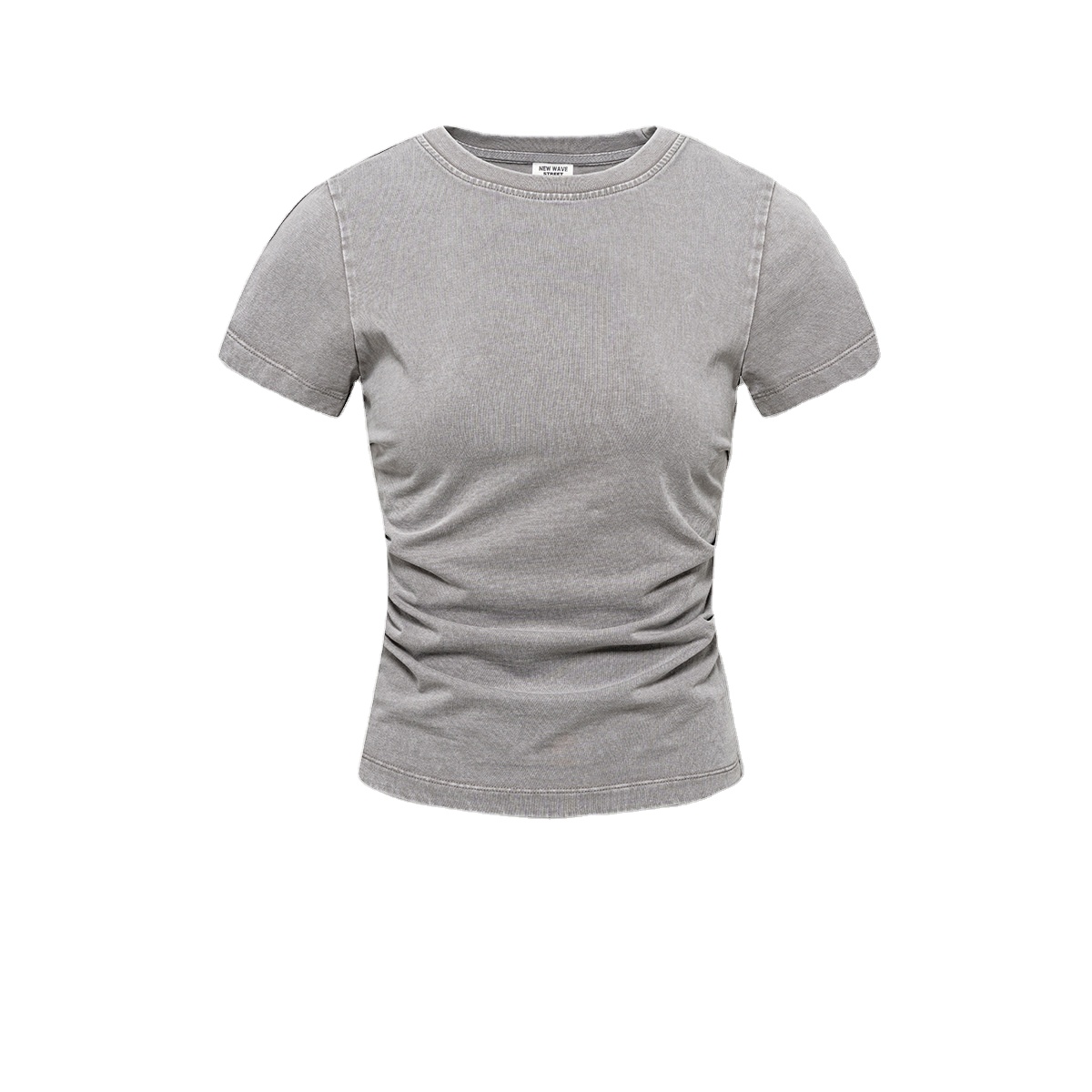Custom logo Acid Cotton Elegant High-End Women's Summer Straight Skirt Set Heavy Industry Webbing Loose Tshirt