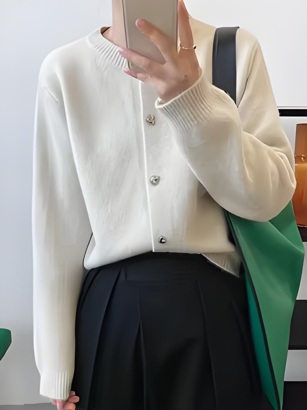 Customizable Women's Crew Full Sleeve Stripe Wool/cashmere Elegant Preppy Style Knitwear Sweater for Spring Summer