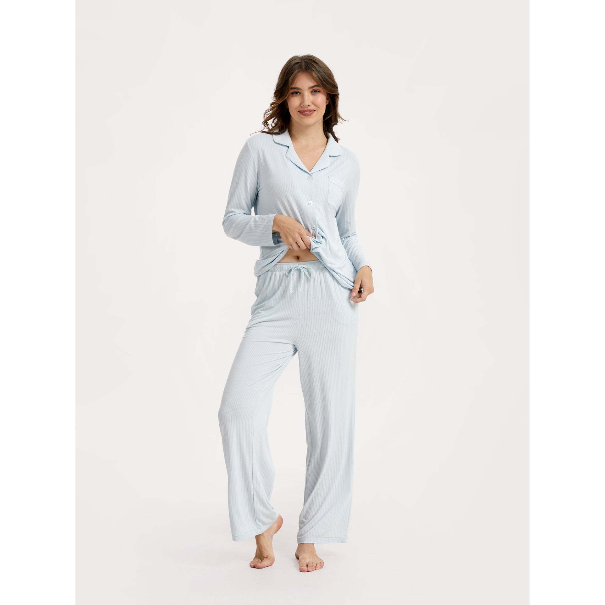Custom Breathable Knitted Women's Lightweight Sleepwear Cotton Sleepwear Women Tencel Modal Pajama Set Vietnam Wholesale