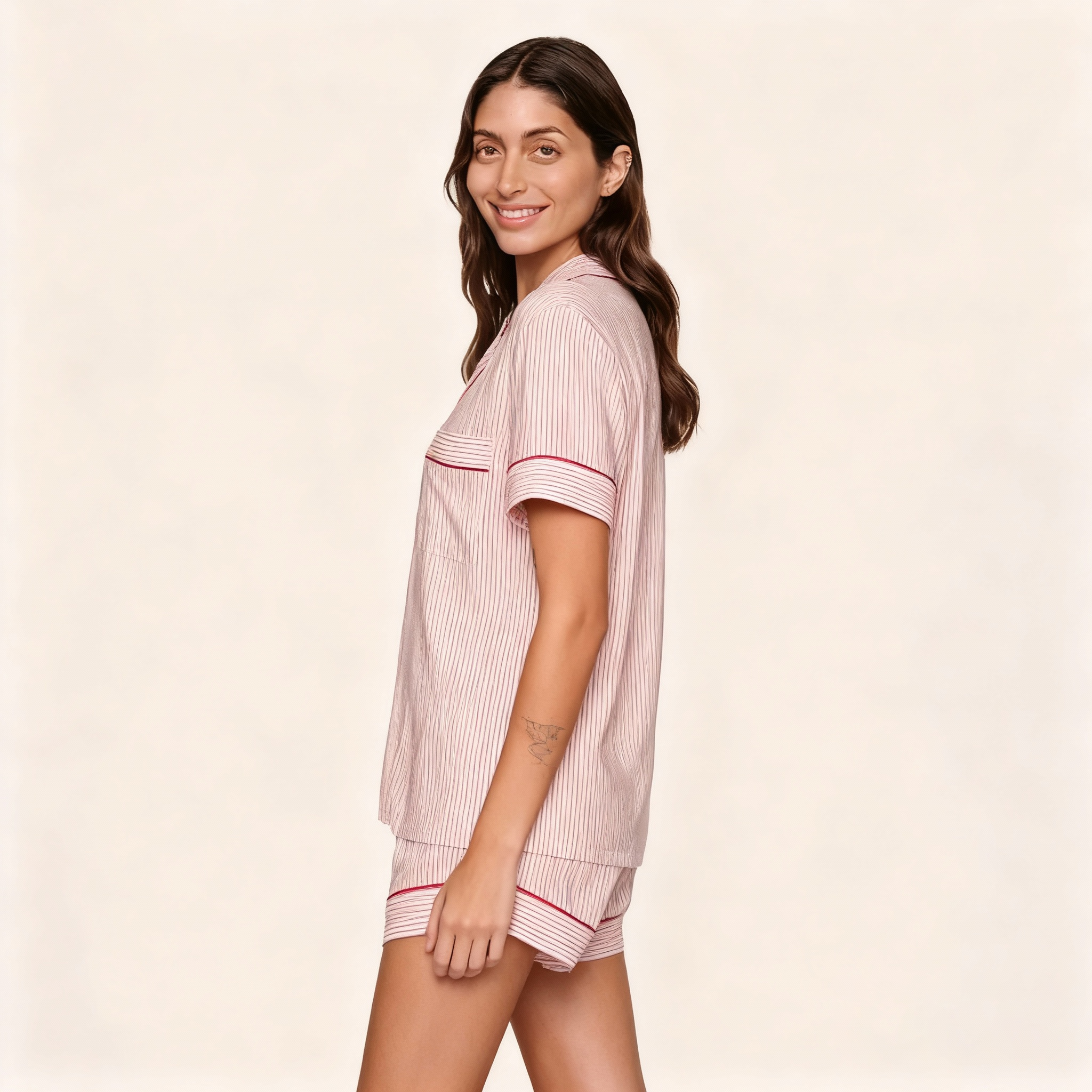 Joymay Custom Pattern Womens Sleepwear Set Summer 2 Piece Bamboo Nightgowns Pajamas Suit Breathable Women's Loungewear for Home