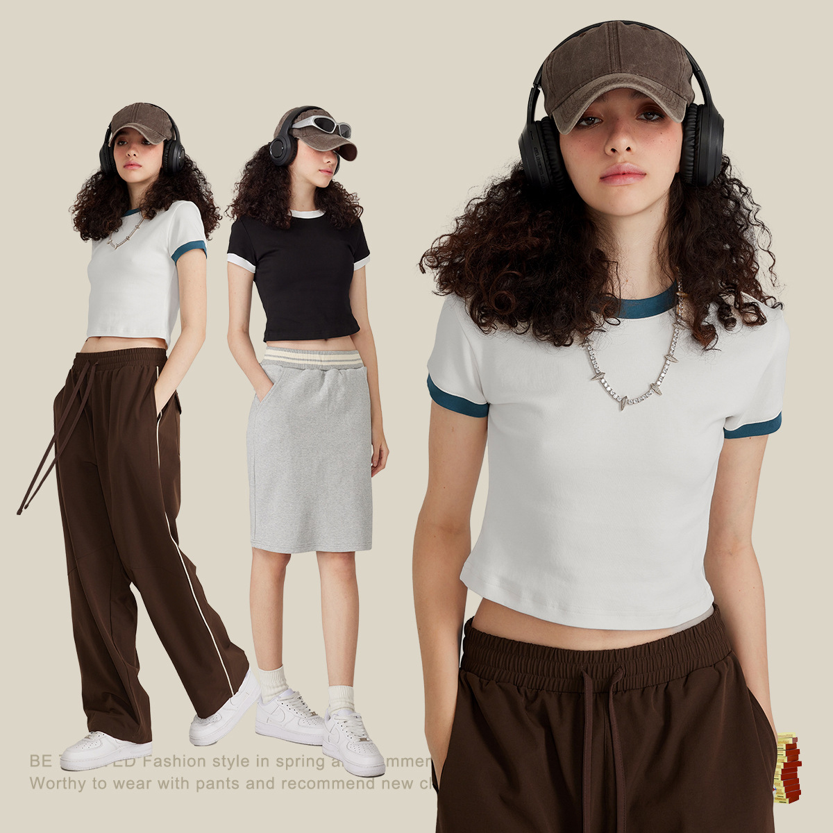 Women 2023 New Arrivals Short Tshirt 220g Crop Tshirt 100% Cotton Streetwear Crop Top Tshirt Sexy