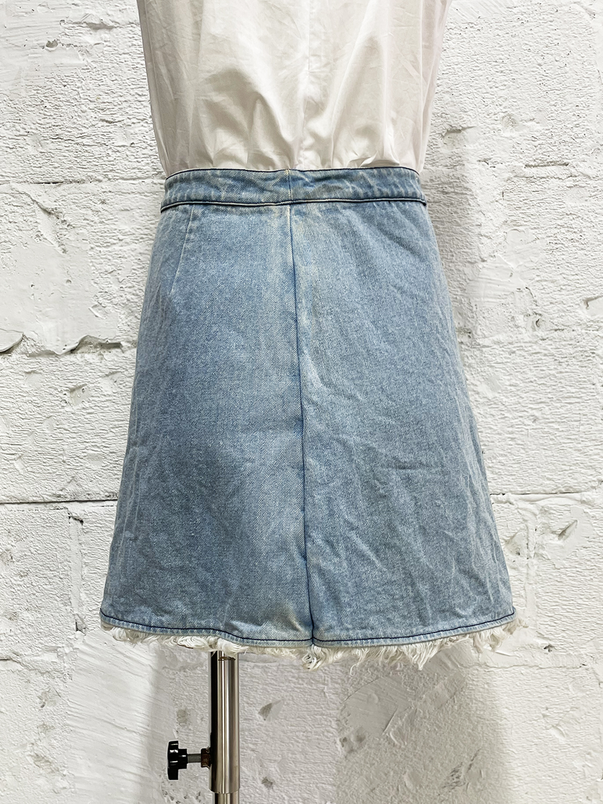 Custom Women's Irregular Fringed Denim Short Skirt