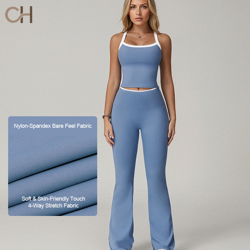 Wholesale Breathable Women's Sports Gym Workout Yoga Sportswear 2-piece Set Workout Clothes For Running And Exercising Yoga Set