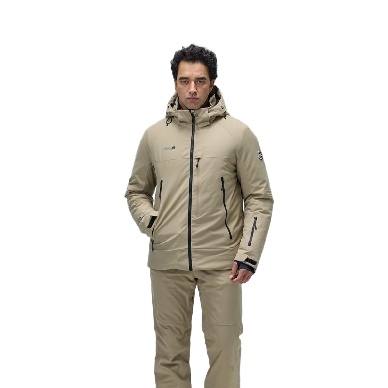 Wholesale Breathable Windproof Ski Wear for Men with Fleece Lining and Dwr Coating for Resort.