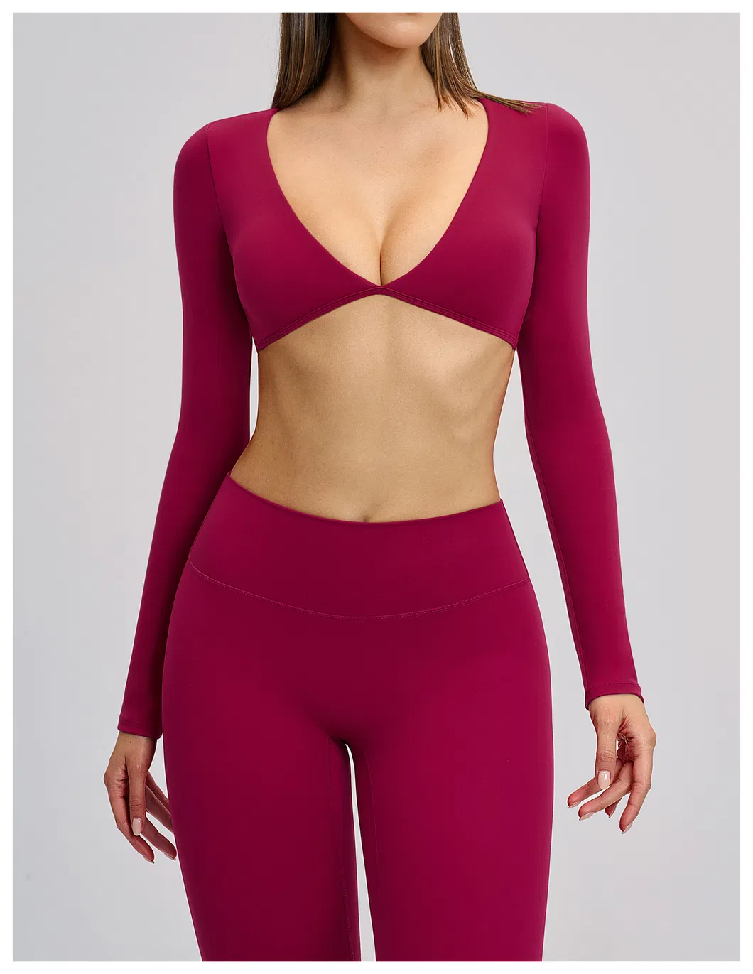 Women's Clothing Slim Fit Long Sleeve Tee Casual Clothes Gym Yoga Tops