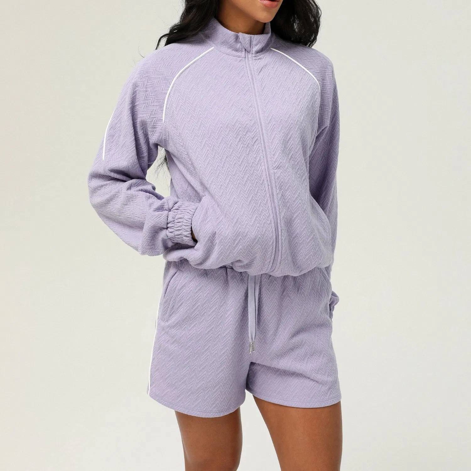 Women Yoga Wear Two-Piece Set Sports Suit Cardigan Sweatshirt Shorts Casual Clothing
